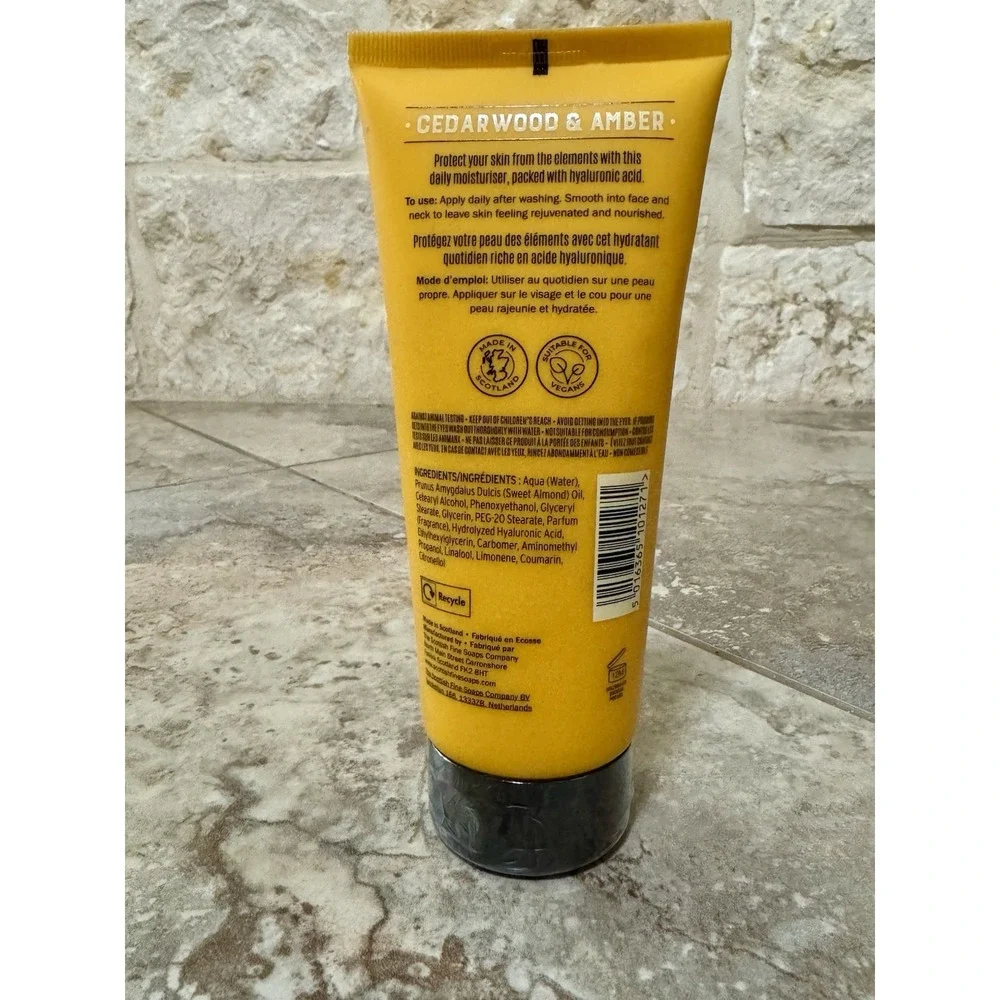 Scottish Fine Soaps CEDARWOOD & AMBER Facial Moisturiser Male Grooming 6.8oz NEW